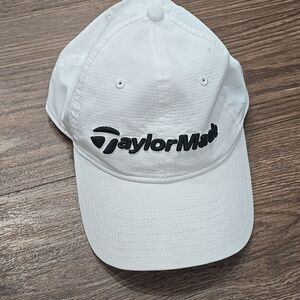White Taylormade golf hat